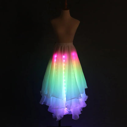 LUMA WEAR LED Light Up Skirt Set – Rainbow Tulle Rave & Festival Outfit
